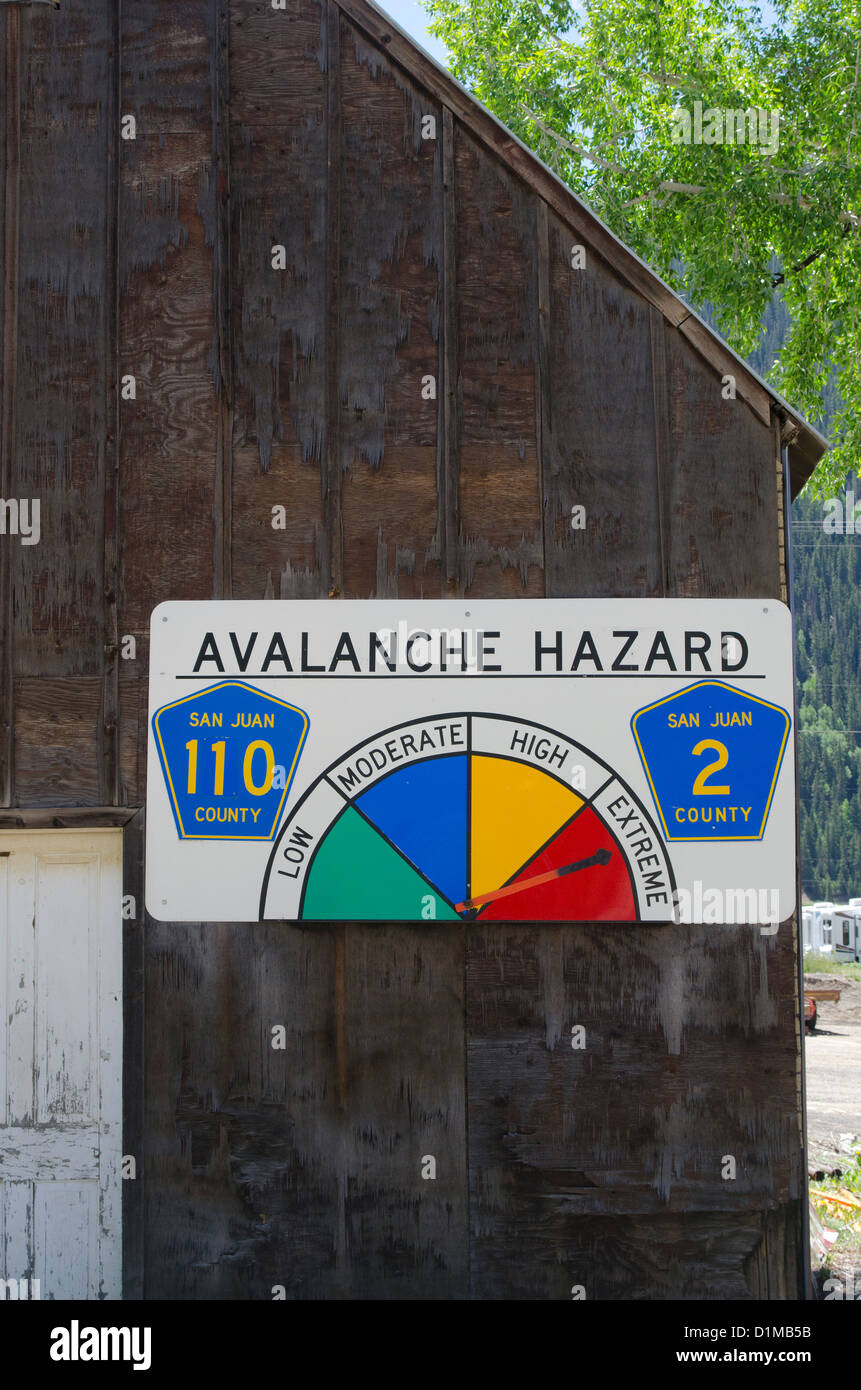 En prévision d'Avalanche du Colorado Silverton historique liée à Durango par le Durango and Silverton Narrow Gauge Railroad Banque D'Images