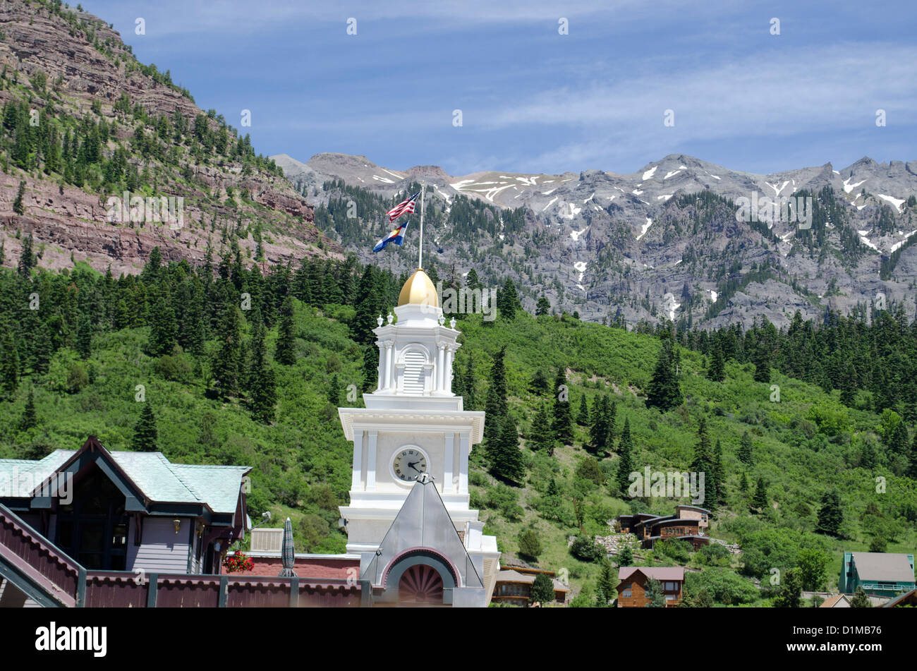 Ouray Colorado appelé la Suisse de l'Amérique du Nord dans les montagnes de San Juan et la million dollar highway Banque D'Images