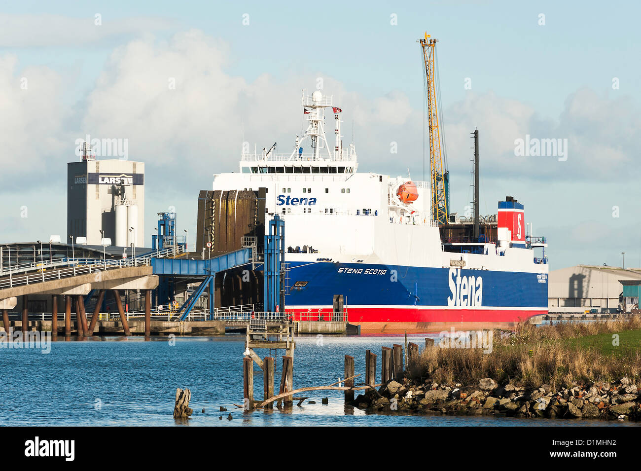 Le Car-ferry Stena Nouvelle-écosse Docked in Belfast Lough, avant le chargement de véhicules de l'Irlande du Nord Belfast Royaume-Uni UK Banque D'Images