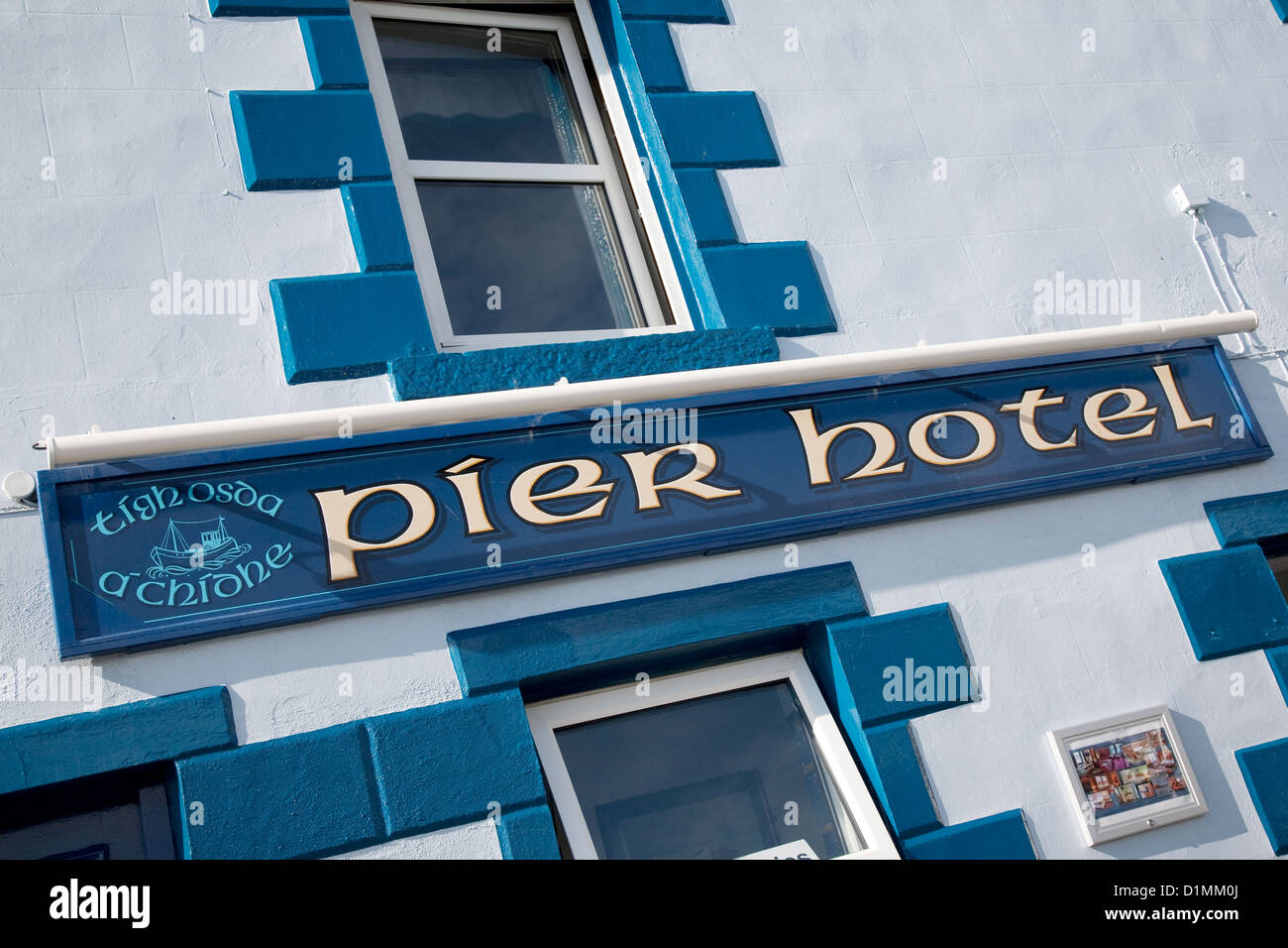 Pier Hotel Sign ; Portree, Isle of Skye, Scotland, UK ; Banque D'Images