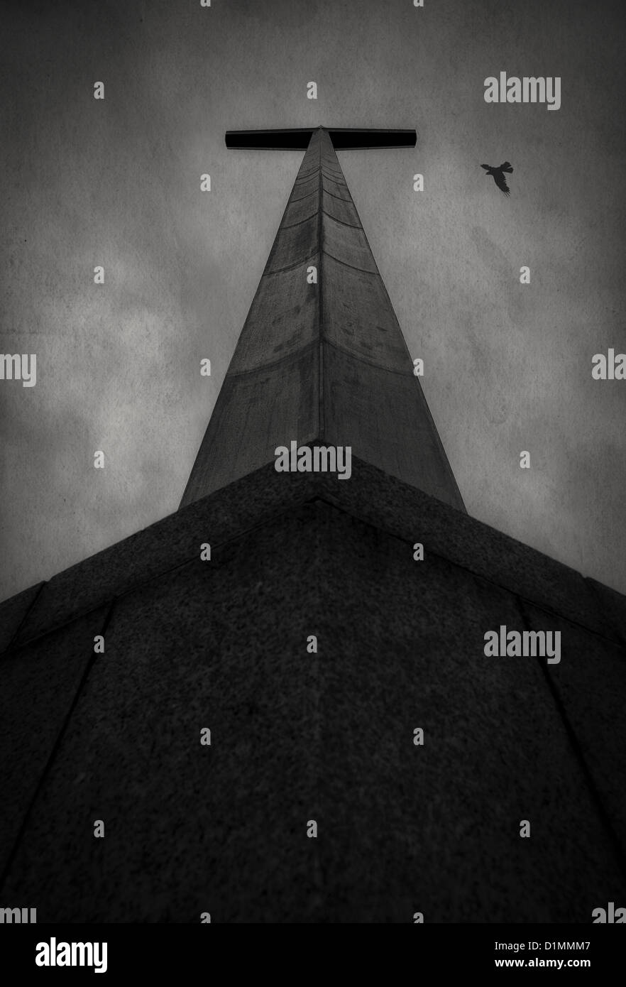 La Grande Croix de Saint Augustine, Floride avec birds flying Banque D'Images