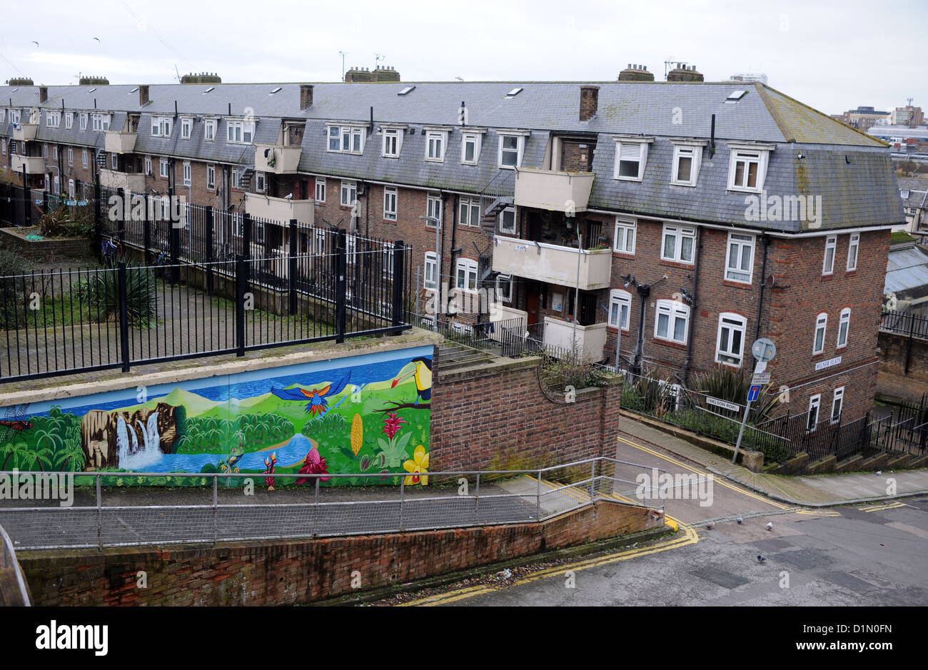 Millner Flats à Brighton l'un des plus pauvres domaines de la ville de Sussex au Royaume-Uni Banque D'Images