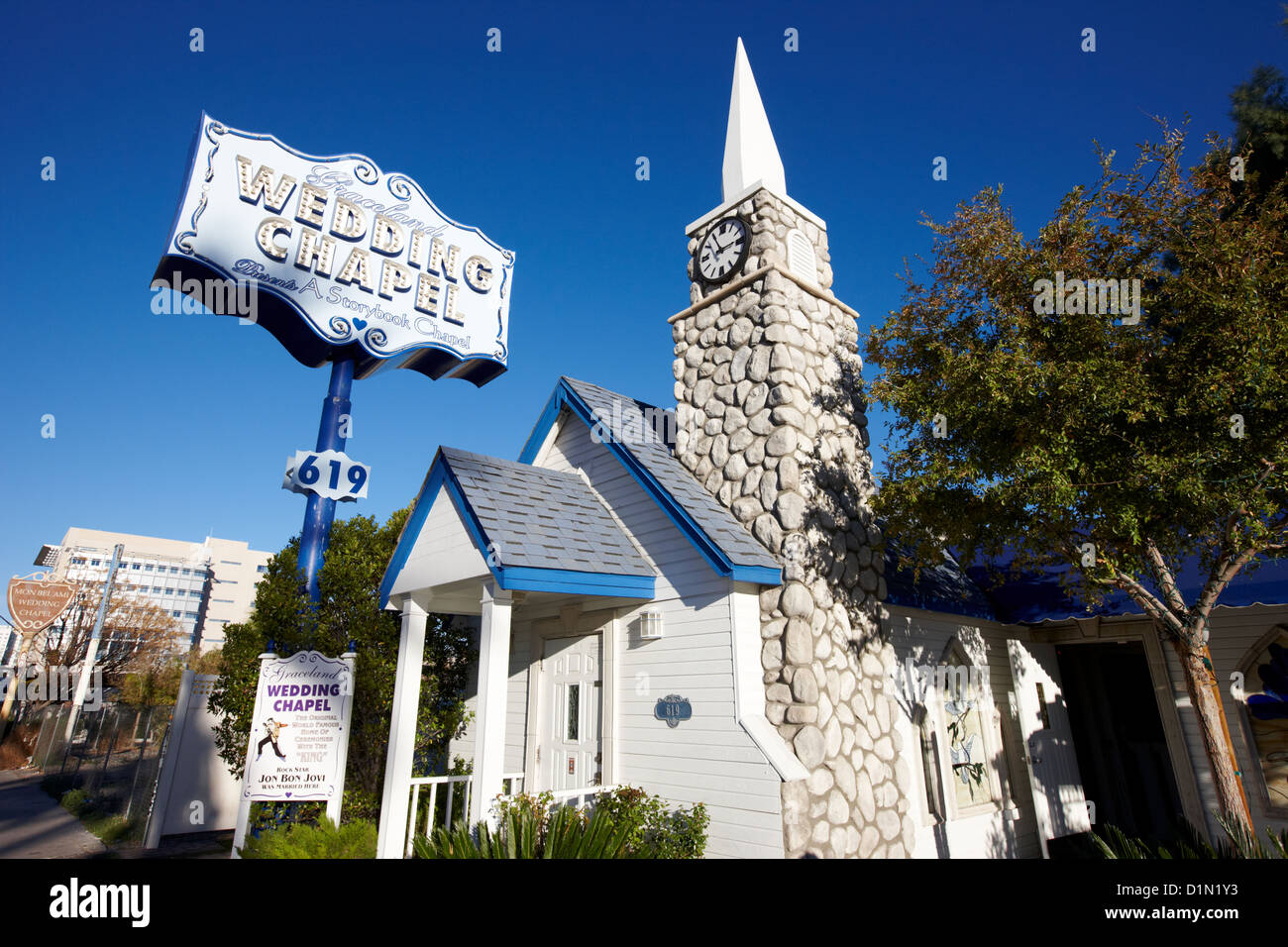 Graceland Wedding Chapel sur le centre-ville de strip Las Vegas NEVADA USA  Photo Stock - Alamy