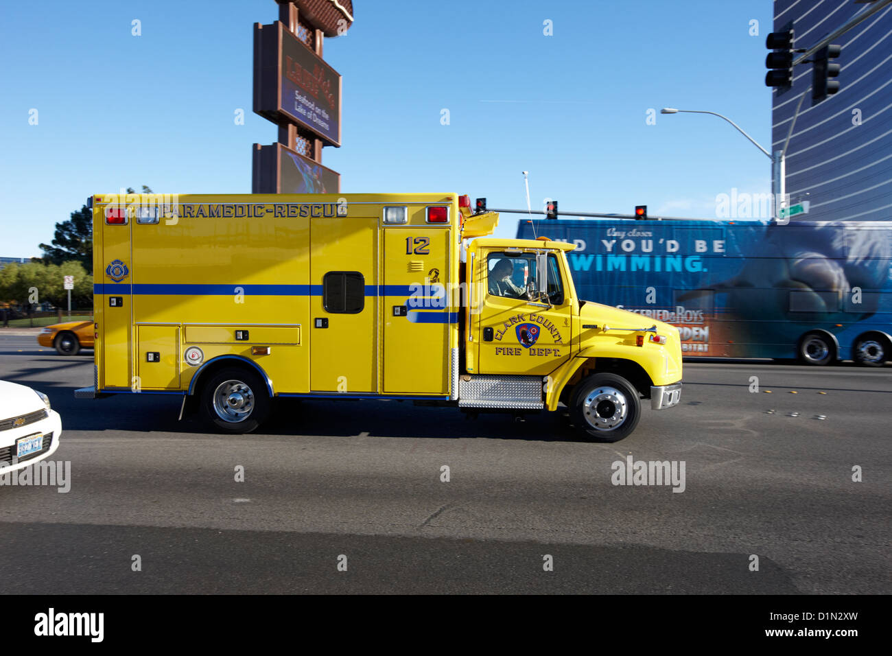 D'incendie et de sauvetage de Clark County ambulance paramedics NEVADA USA Banque D'Images