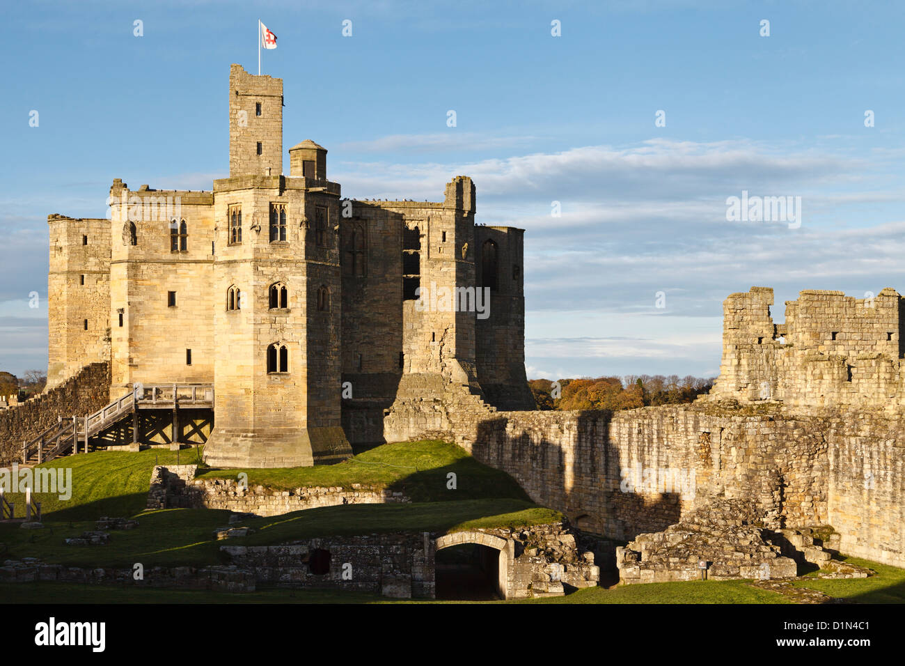Château de Warkworth, Northumberland, England Banque D'Images