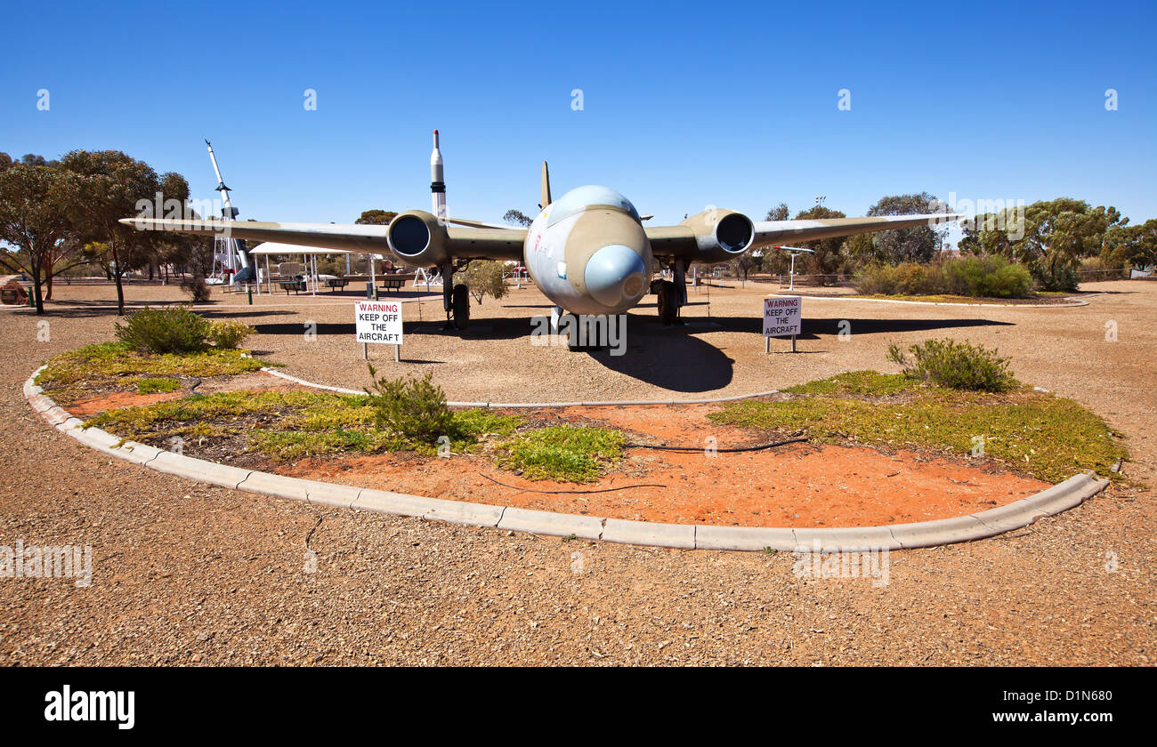 Fusées d'affichage de l'ombre historique de l'histoire parc fusée Rocket heritage park Australie du Sud de Woomera meteor chasseur à réaction Banque D'Images