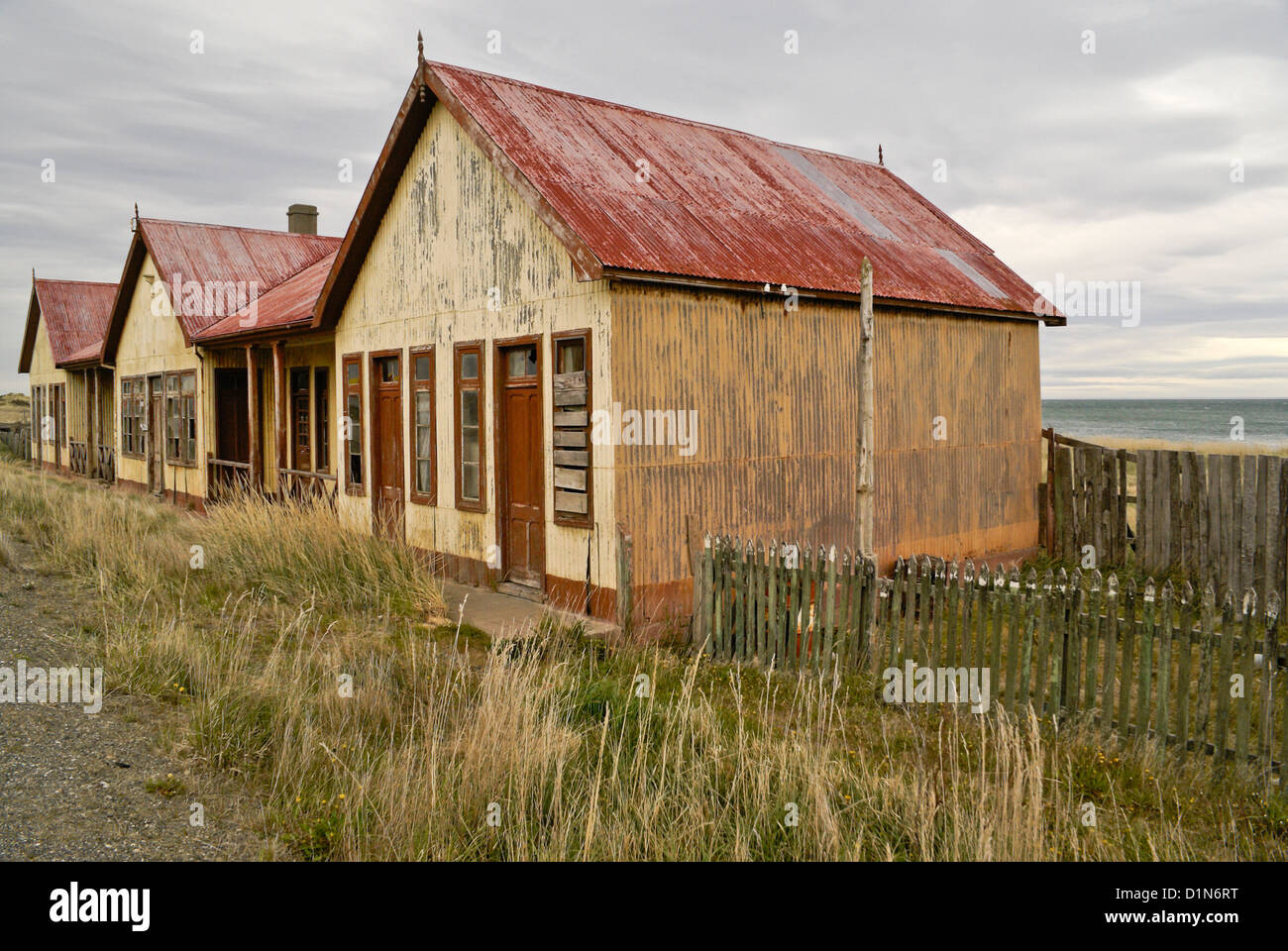 Bâtiments abandonnés, Estancia San Gregorio, Patagonie, Chili Banque D'Images