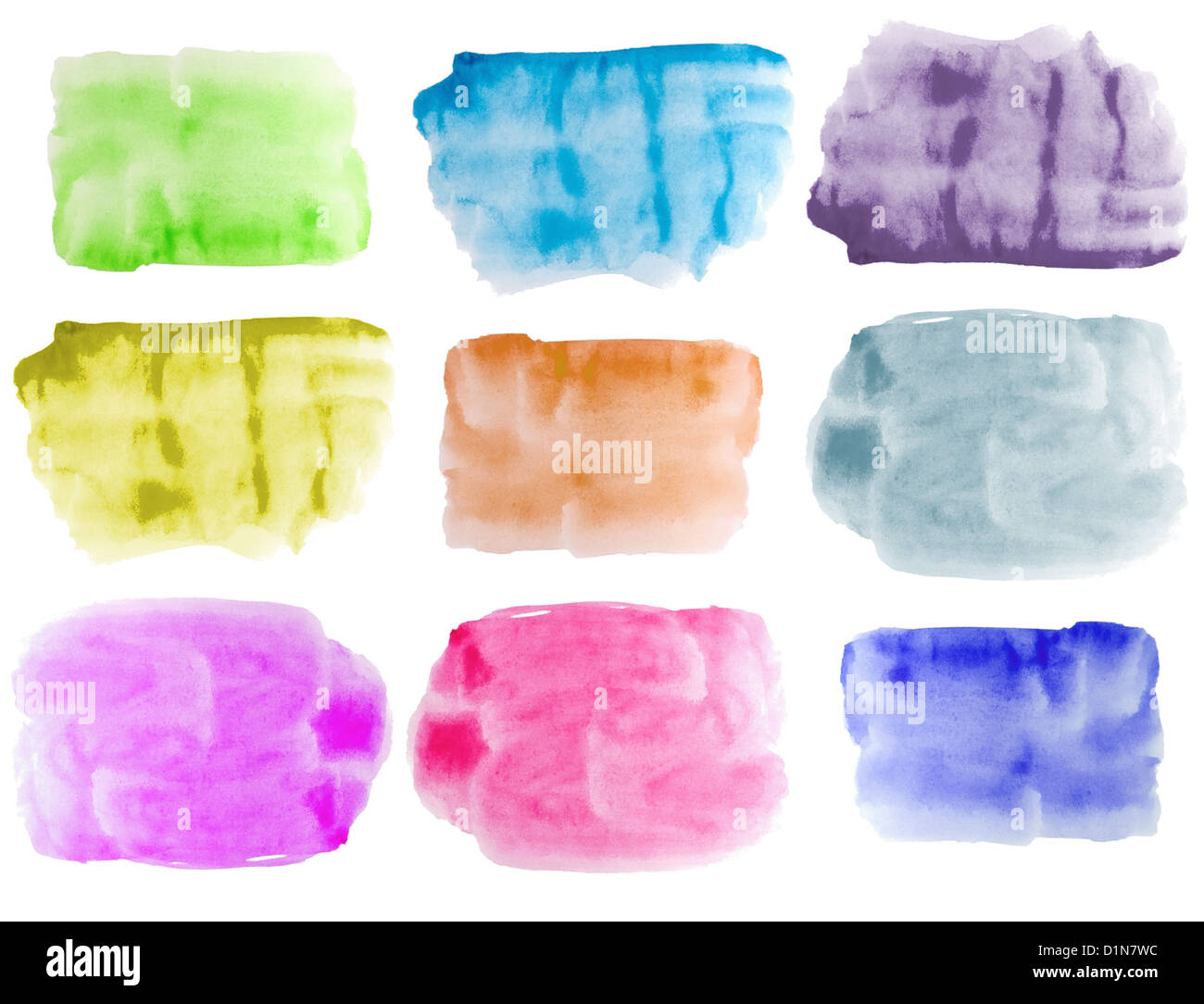 Aquarelle de bannières sur le fond blanc Banque D'Images