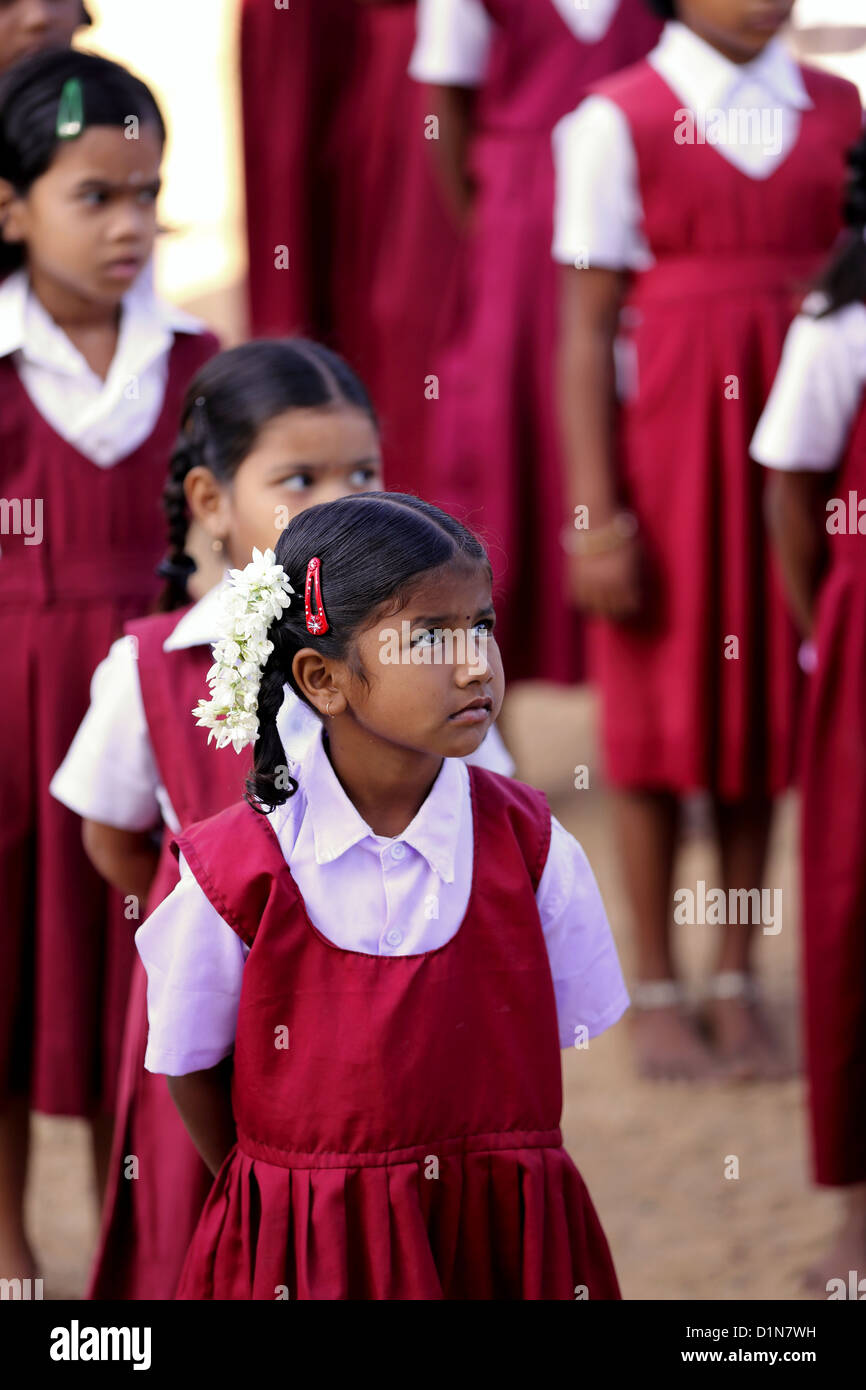 Les enfants de l'école indienne de l'Inde du sud de l'Andhra Pradesh Banque D'Images