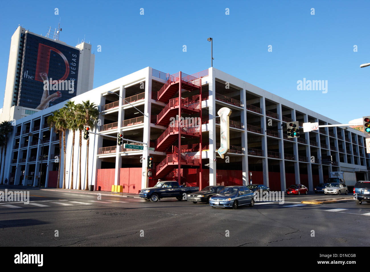 Parc de plusieurs étages au centre-ville de Las Vegas NEVADA USA Banque D'Images