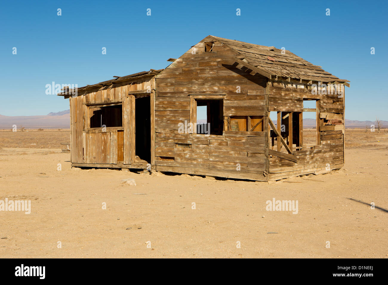 Une cabane abandonnée à Apple Valley, en Californie. Banque D'Images