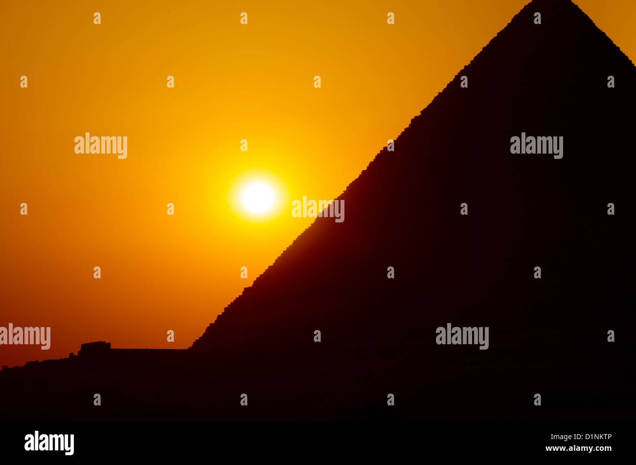 Coucher de soleil à Giza Banque D'Images
