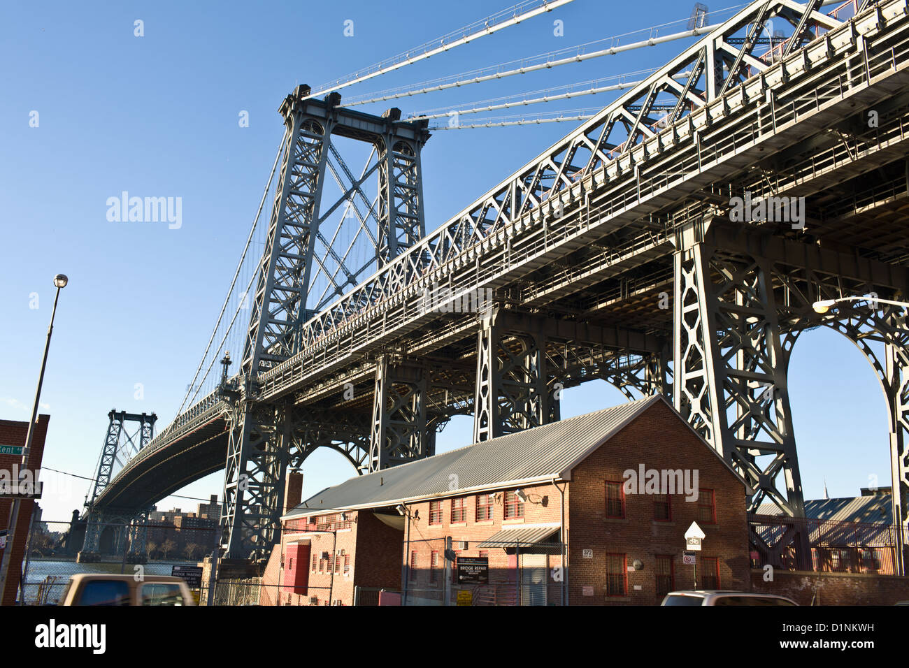 Le pont de Williamsburg, de Brooklyn à Manhattan, New York City Banque D'Images
