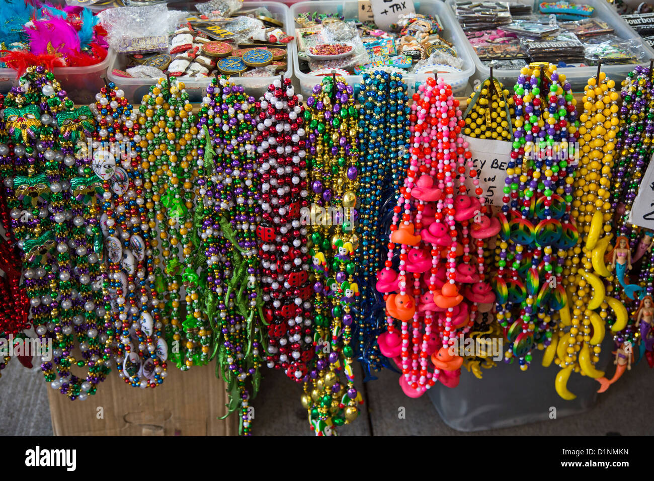 La Nouvelle Orléans, Louisiane Mardi Gras beads en vente sur le