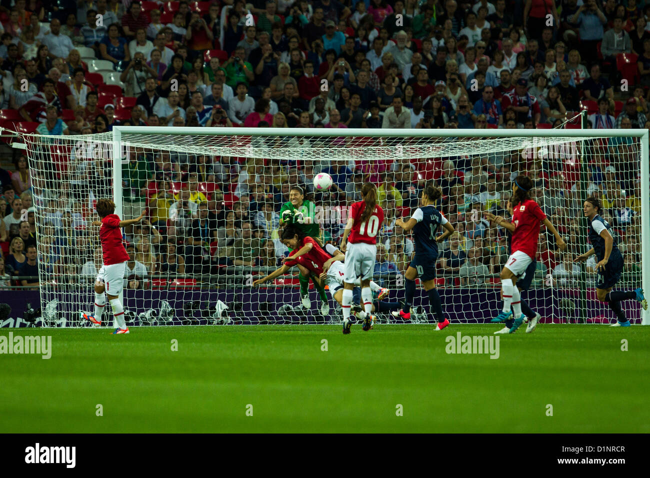 Hope Solo gardien (USA)-USA remporte l'or sur le Japon en femmes Football (soccer) aux Jeux Olympiques d'été, Londres 2012 Banque D'Images