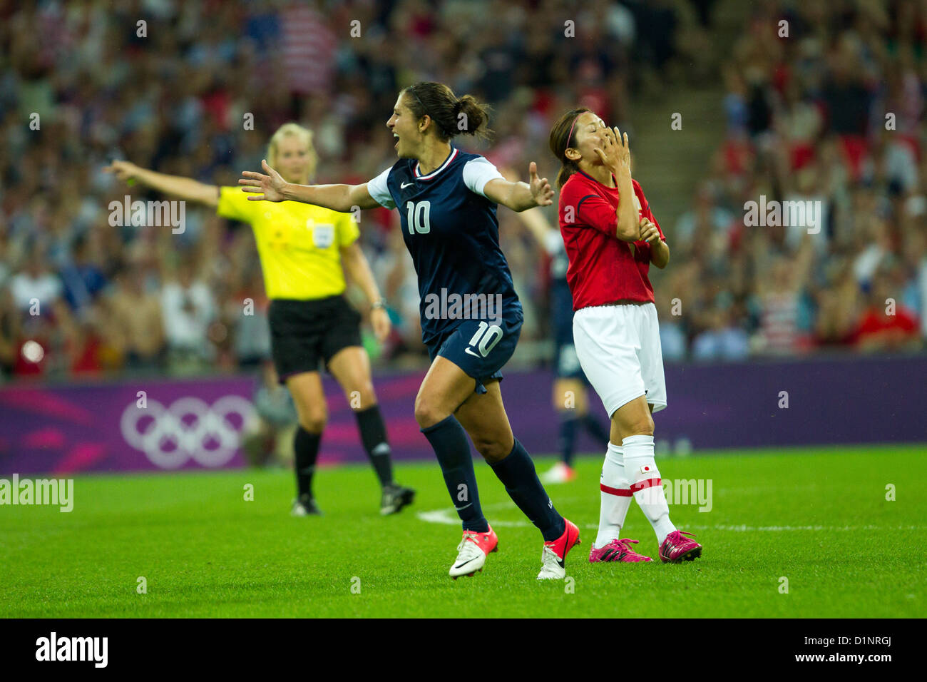 Carli Lloyd (USA)-10 -USA remporte l'or sur le Japon en femmes Football (soccer) aux Jeux Olympiques d'été, Londres 2012 Banque D'Images