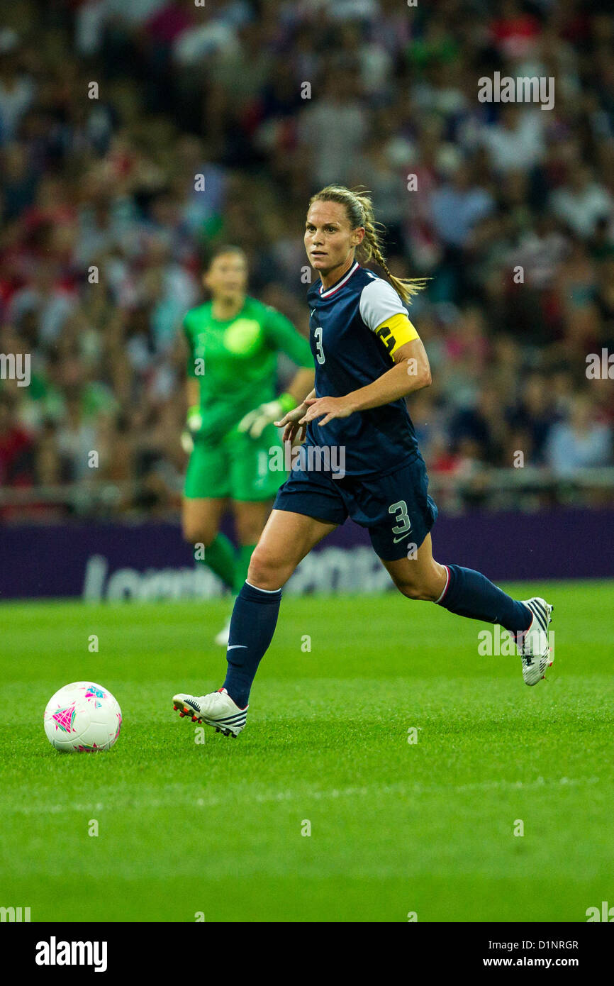 Christie Rampone (USA)-USA remporte l'or sur le Japon en femmes Football (soccer) aux Jeux Olympiques d'été, Londres 2012 Banque D'Images