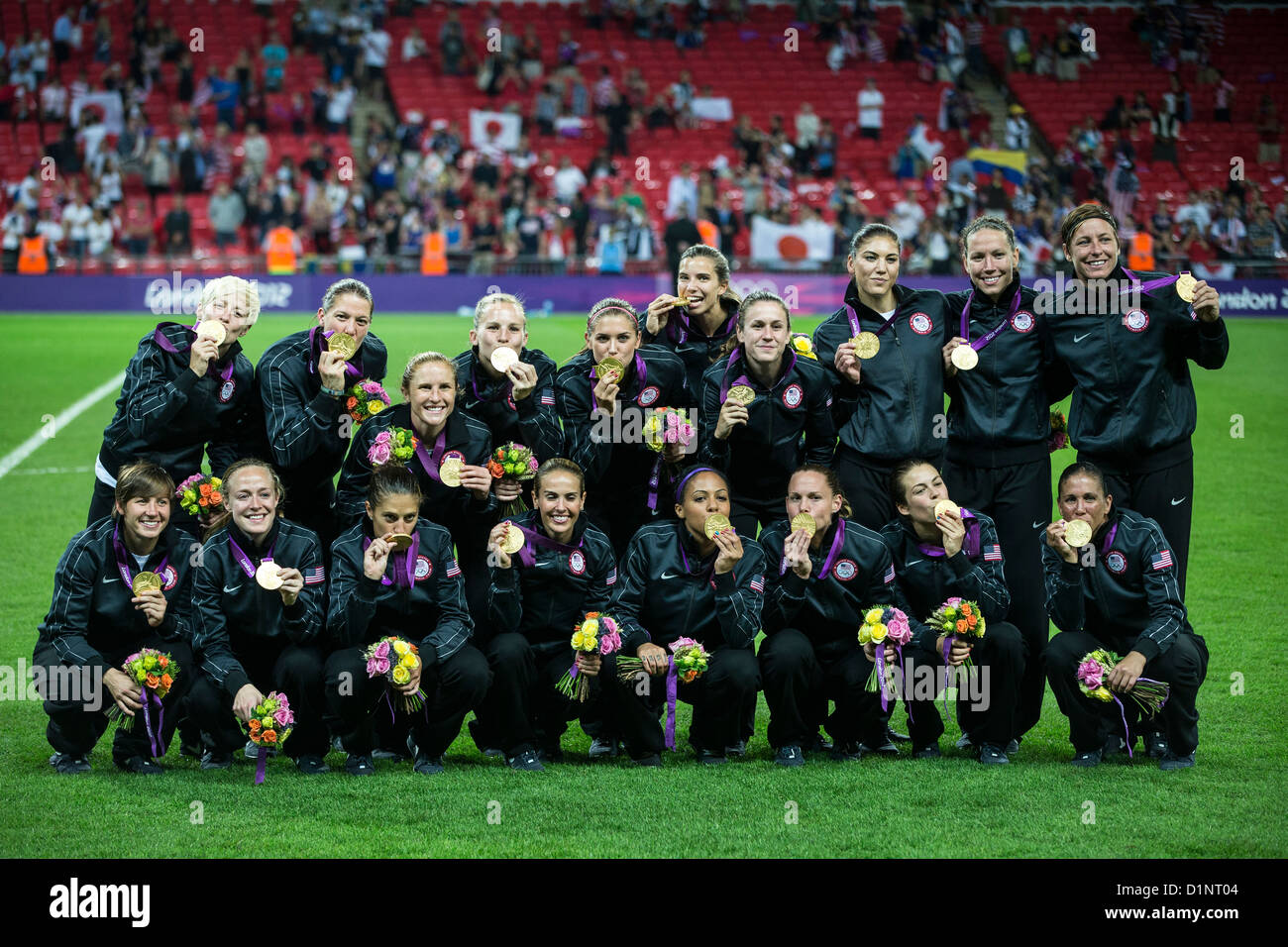 USA remporte l'or sur le Japon en femmes Football (soccer) aux Jeux Olympiques d'été, Londres 2012 Banque D'Images