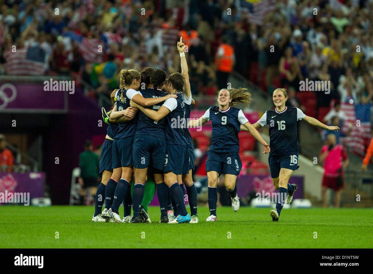 USA remporte l'or sur le Japon en femmes Football (soccer) aux Jeux Olympiques d'été, Londres 2012 Banque D'Images