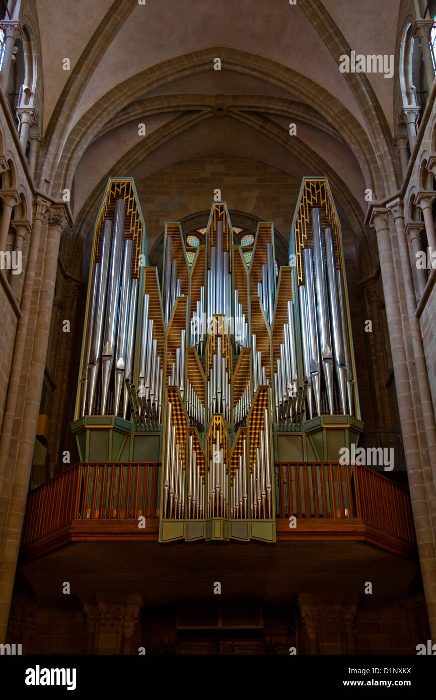 Tuyaux d'orgue dans la Cathédrale de Genève, Suisse Banque D'Images