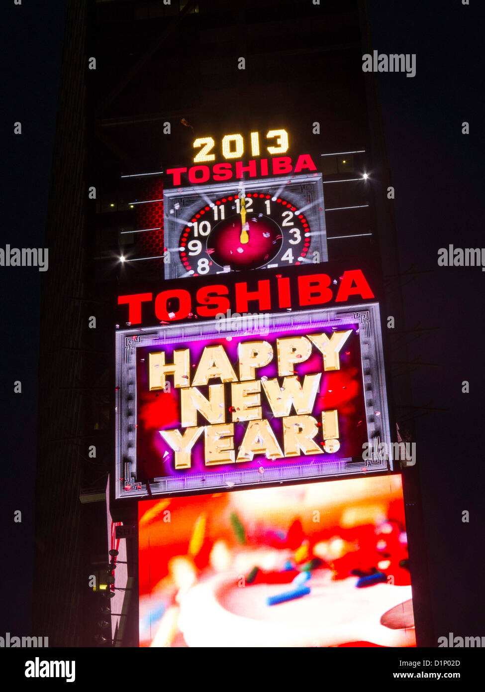 2013 Bonne année Afficher dans Times Square, NYC Banque D'Images