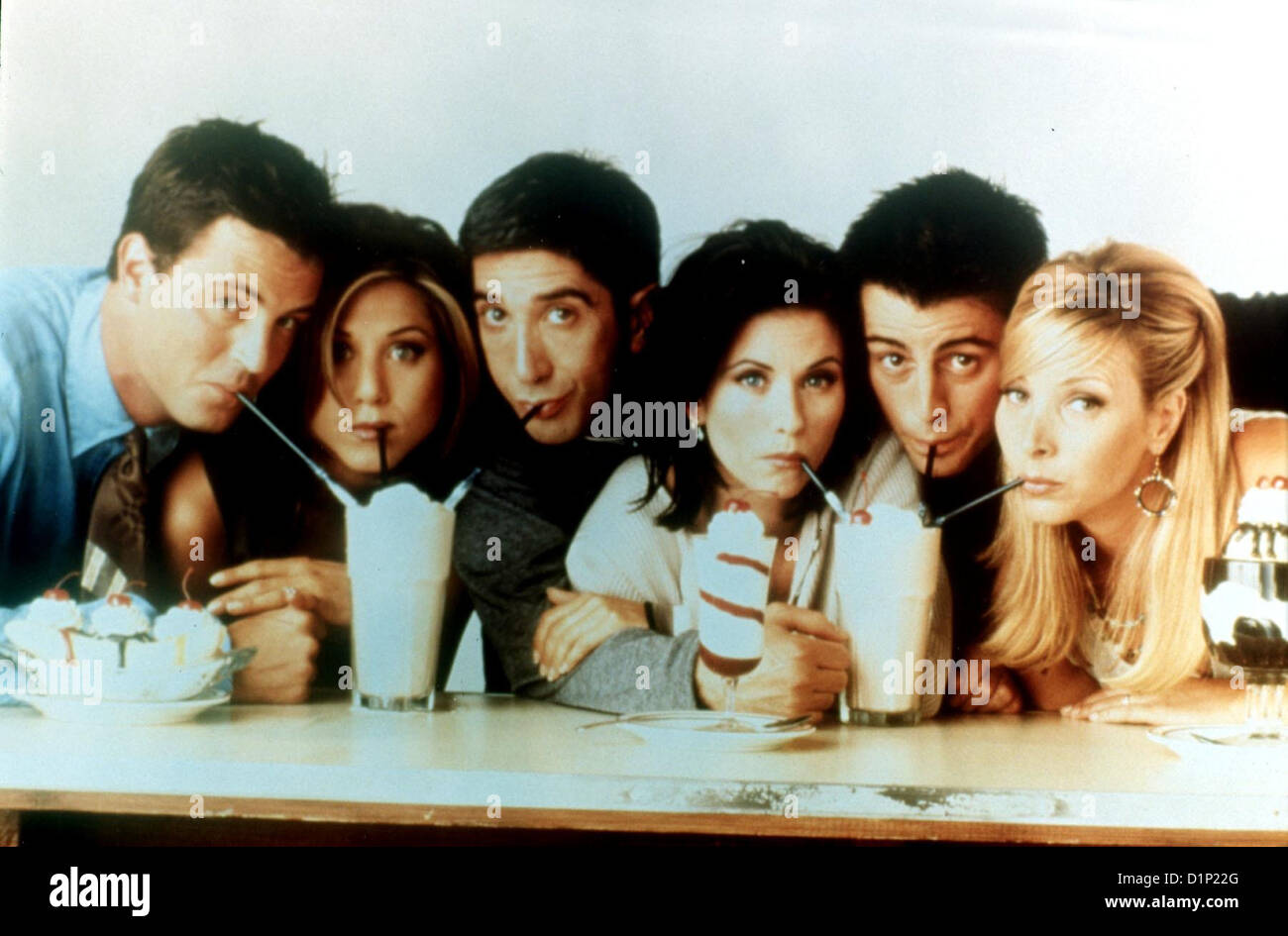 Les amis - Neutre amis David Schwimmer, Jennifer Aniston, Matthew Perry, Courtney Cox, Matt LeBlanc, Lisa Kudrow Ross Banque D'Images