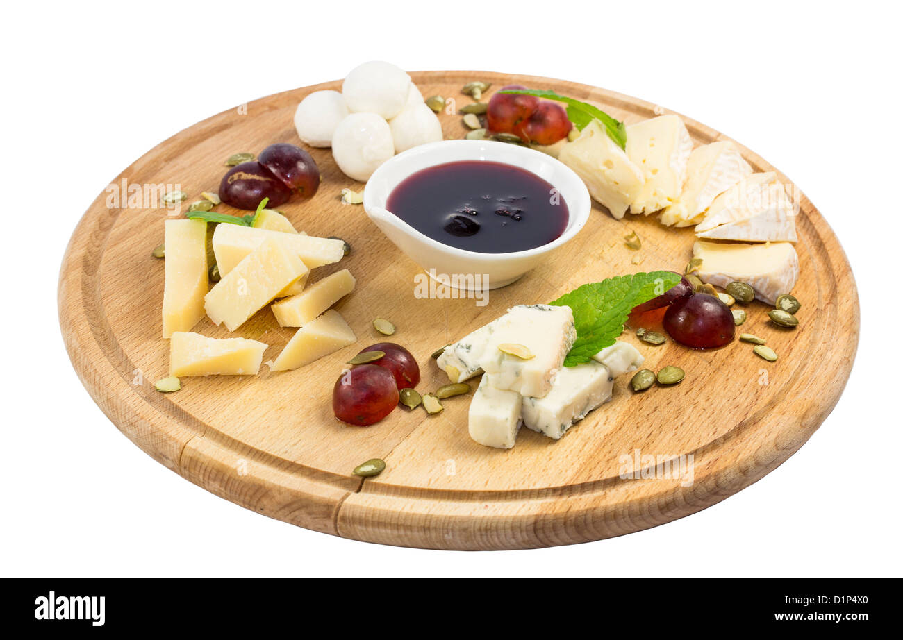 assiette de fromages Banque D'Images