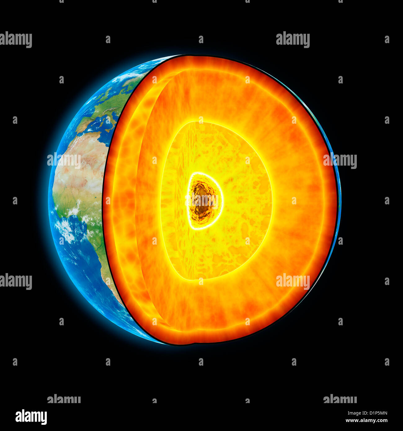 La structure interne de la terre, artwork Banque D'Images