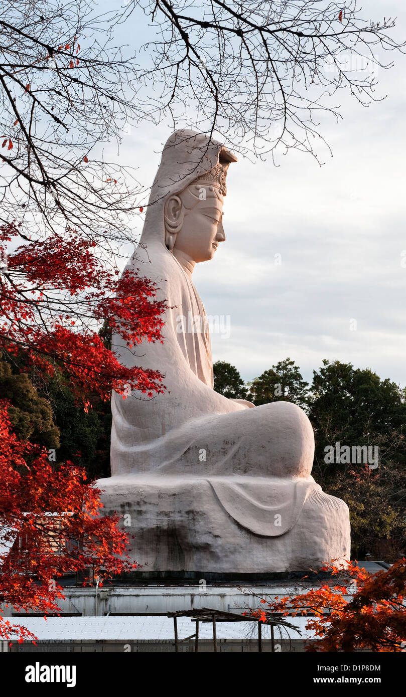 Une statue de 24m de la Bodhisattva Avalokitesvara à Ryozen Kannon, Kyoto, Japon, un mémorial pour les Japonais qui sont morts dans la guerre du Pacifique pendant la Seconde Guerre mondiale Banque D'Images