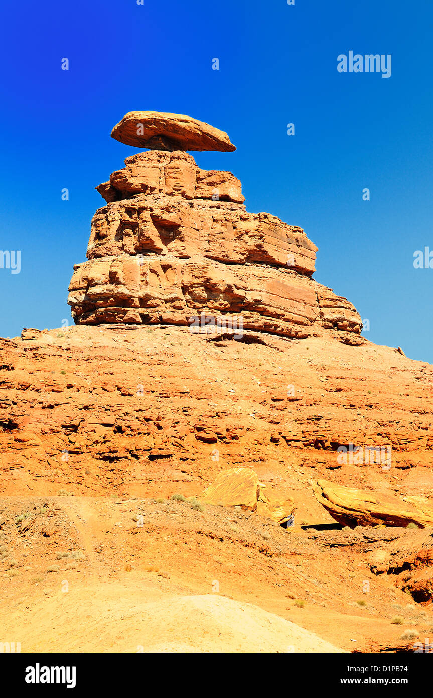 Le Mexican Hat Monument, au sud-ouest, Utah, USA Banque D'Images