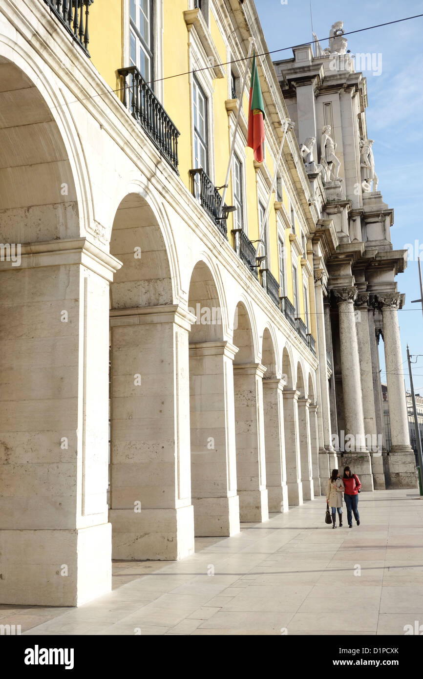 Portugal Lisbonne Praca do Comercio arch arches Banque D'Images