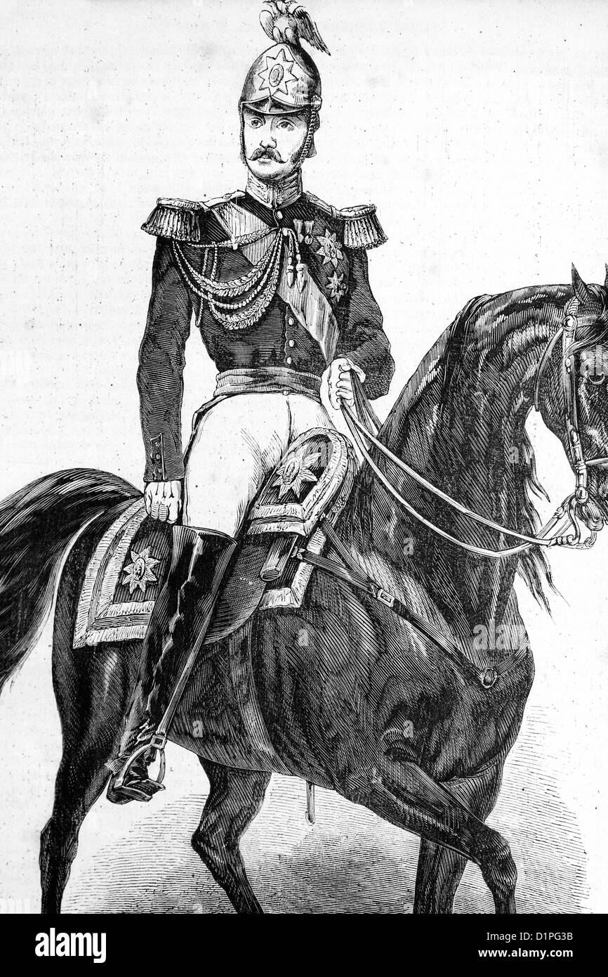 Alexandre II. L'empereur russe. 1818-1881. Illustration antique, 1856. Banque D'Images