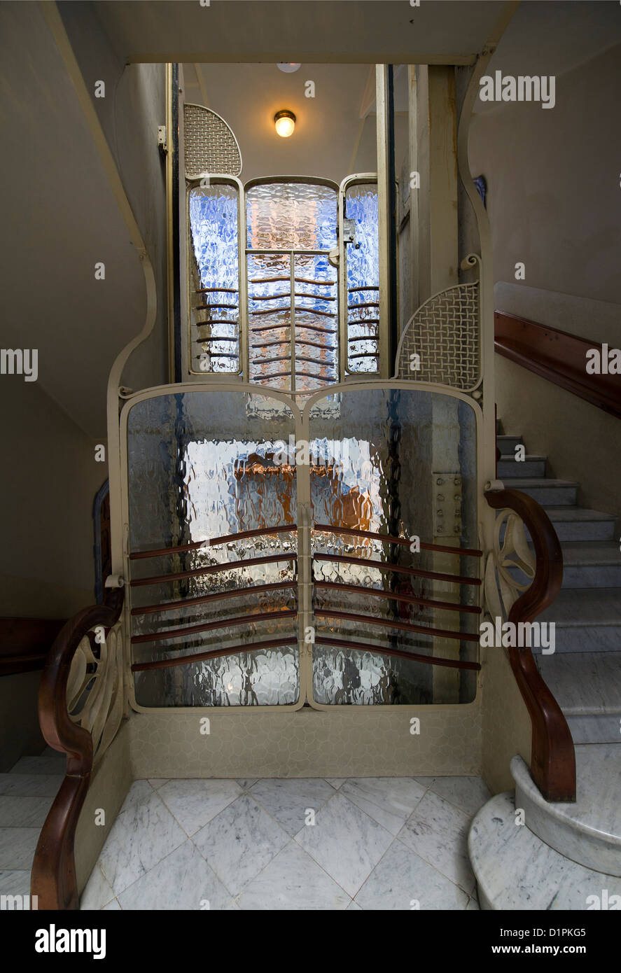 D'ascenseur de la Casa Batllo par Antoni Gaudi Banque D'Images