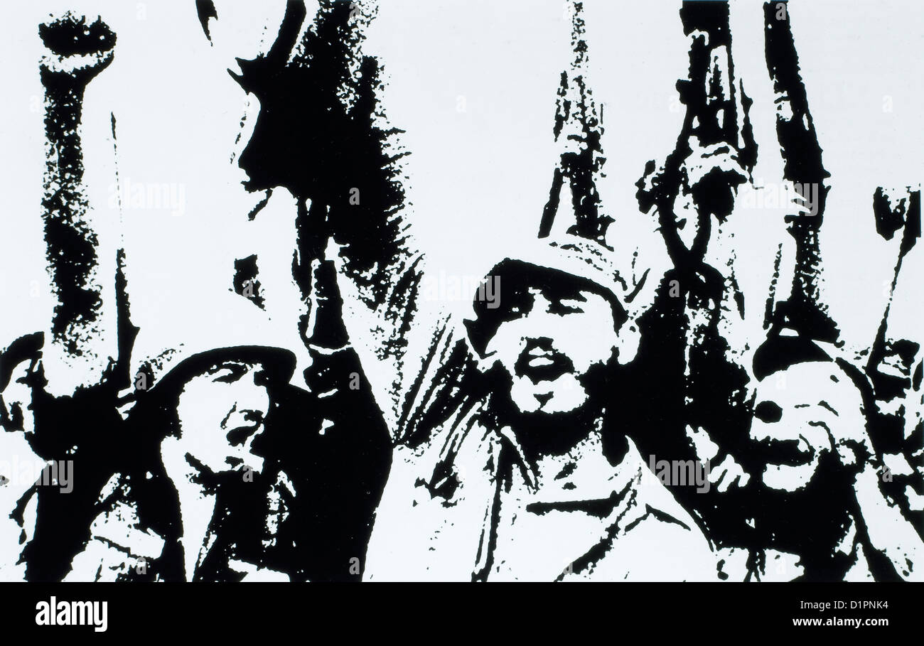 Fidel Castro avec ses soldats victorieux à La Havane, Cuba, après Régime de Fulgencio Batista a été renversé le 1er janvier 1959 Banque D'Images