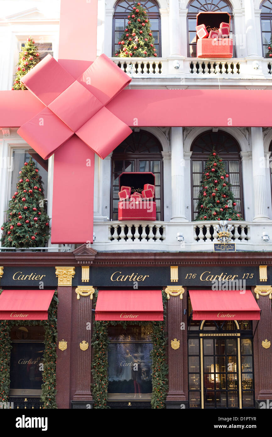 Boutique Cartier/Décorations de Noël dans les rues de Londres