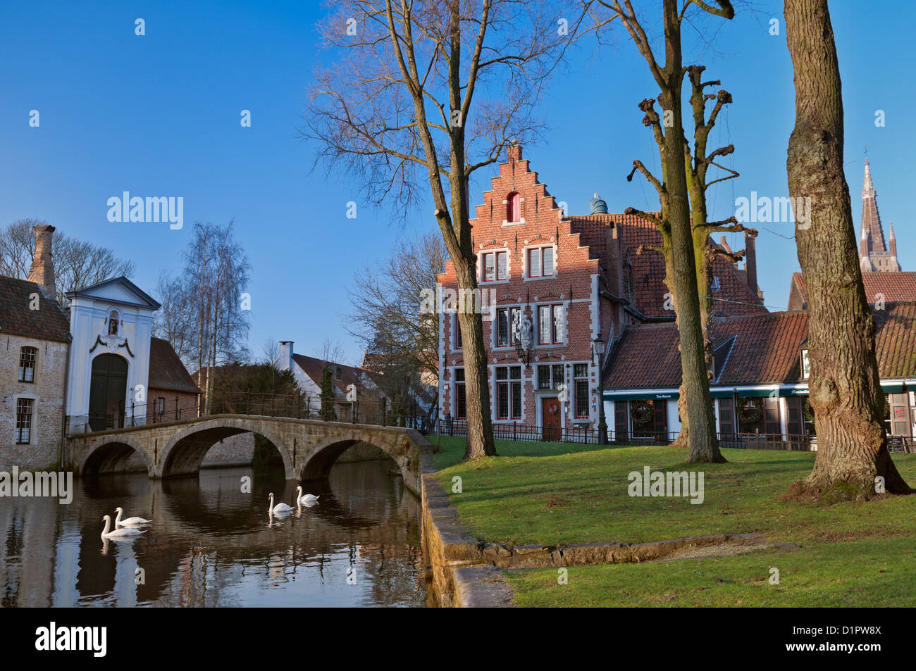 Parc Minnewater Bruges Belgique Banque D'Images