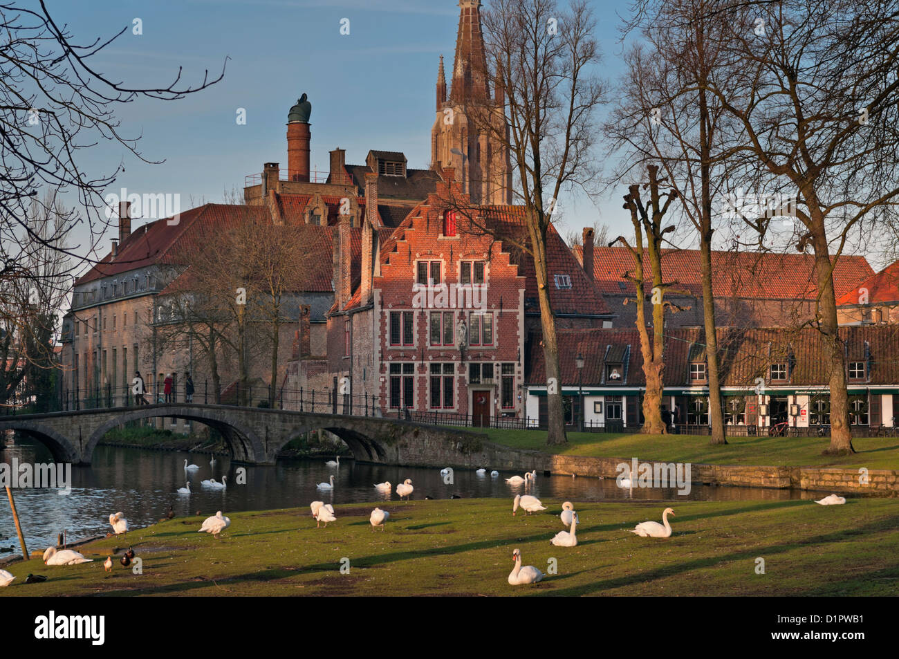 Parc Minnewater Bruges Belgique Banque D'Images