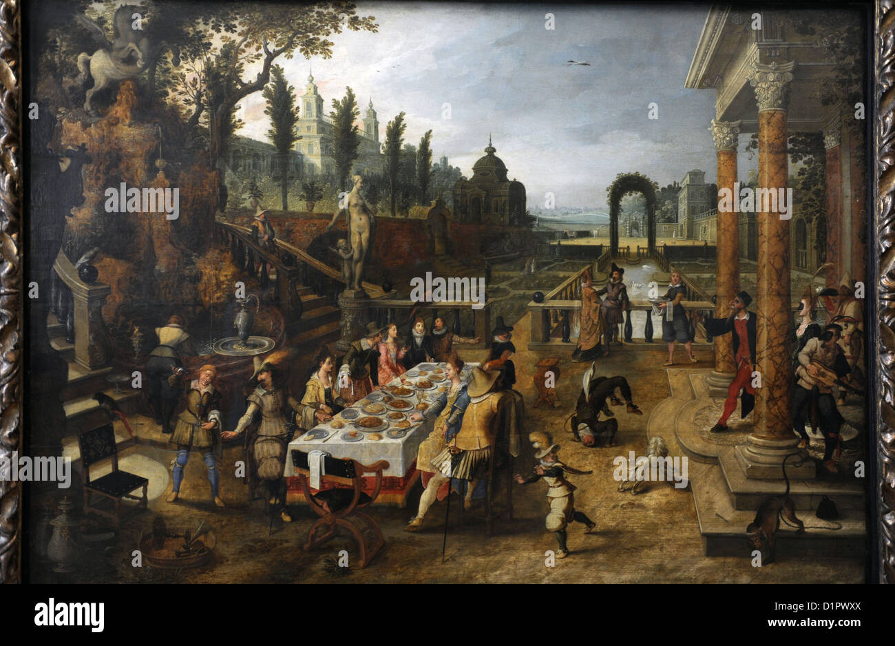 Vrancx fosse (1573-1647). Peintre flamand. Banquet en plein air. Musée des beaux-arts de Budapest. La Hongrie. Banque D'Images
