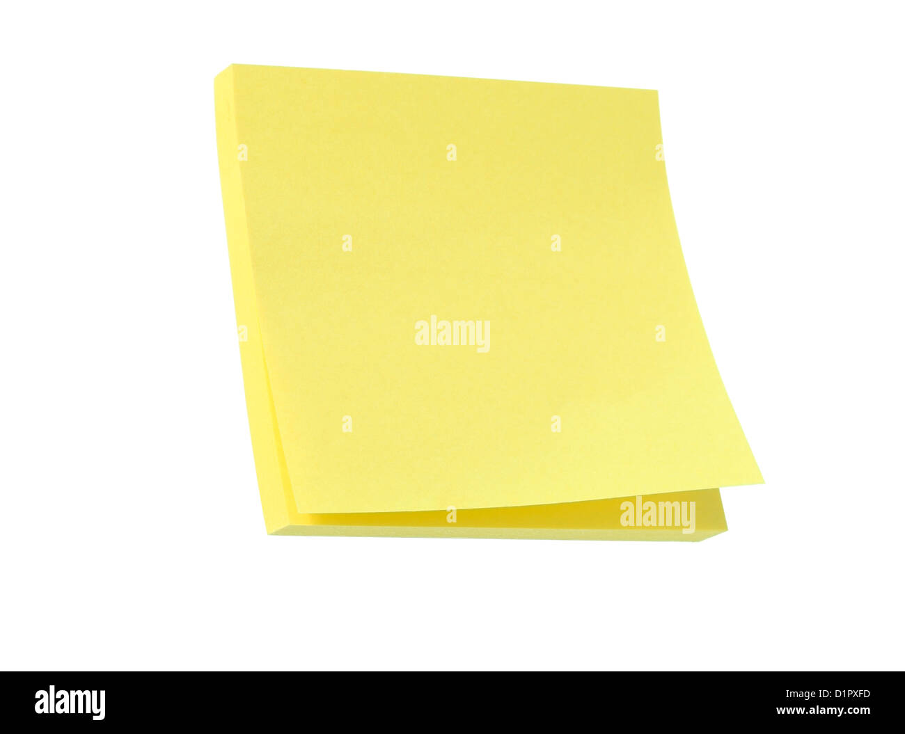Notes post-it jaune isolated on white Banque D'Images