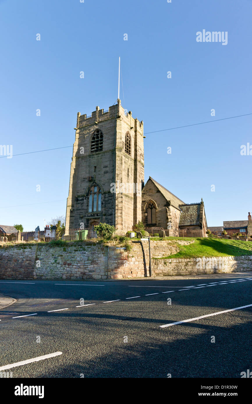 L'église St Oswald, Bidston Bidston en est, une zone de Birkenhead, Wirral, Merseyside, Angleterre. Banque D'Images