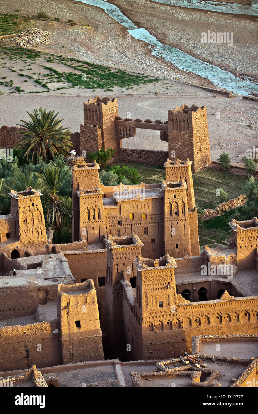Le Maroc, Ait Ben Haddou, ancienne forteresse ou kasbah ou ksar. Banque D'Images