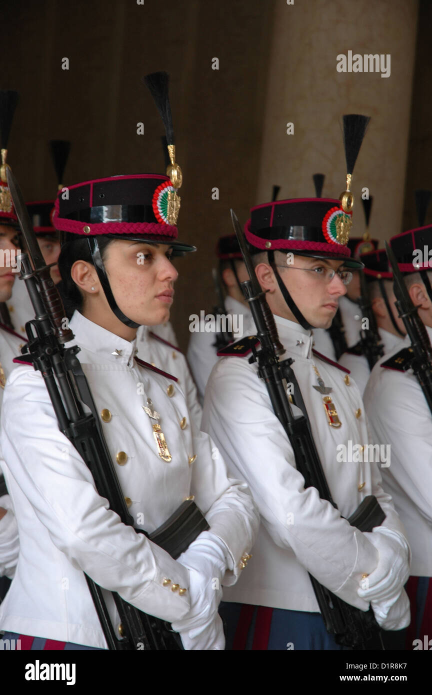 Modena, Italie, les soldats à l'Académie Militaire Banque D'Images