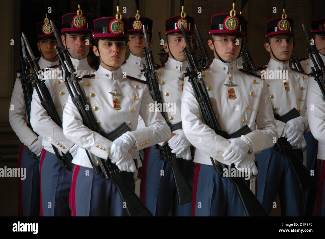 Modena, Italie, les soldats à l'Académie Militaire Banque D'Images