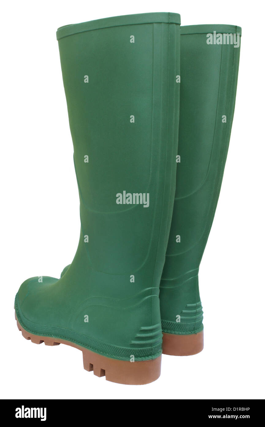 Paire de bottes en caoutchouc vert Photo Stock Alamy