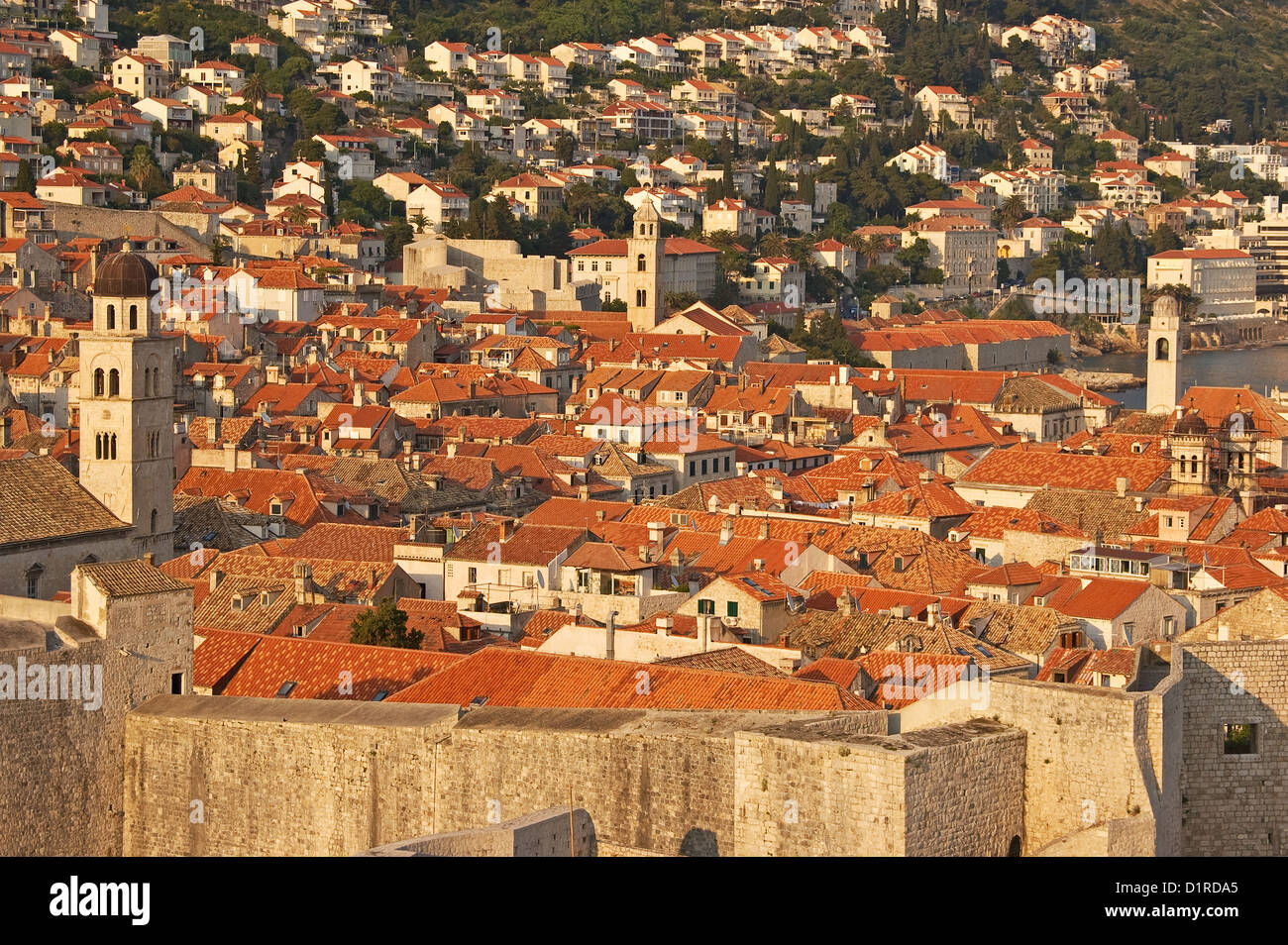 La Croatie, Elk192-3316 de la côte dalmate, Dubrovnik, ville et maisons de ville Banque D'Images