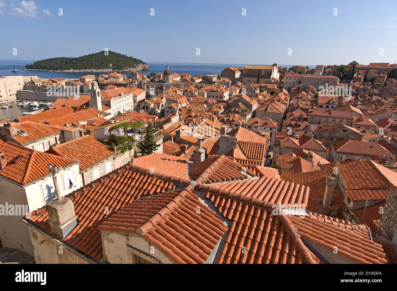 La Croatie, Elk192-3329 de la côte dalmate, Dubrovnik, ville et maisons de ville Banque D'Images