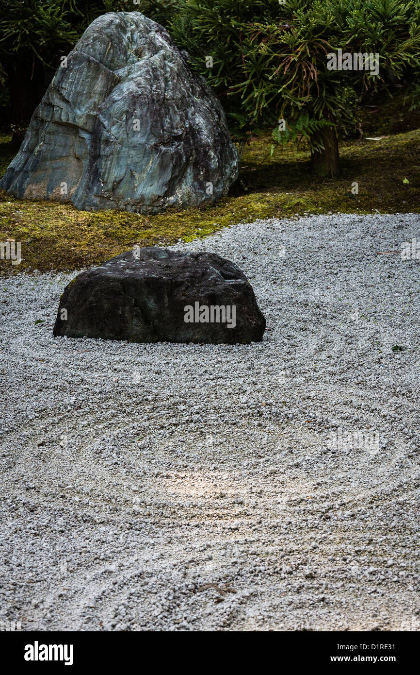 Un jardin Zen dans un des temples de Kyoto, complexe temple Tōfuku-ji Banque D'Images