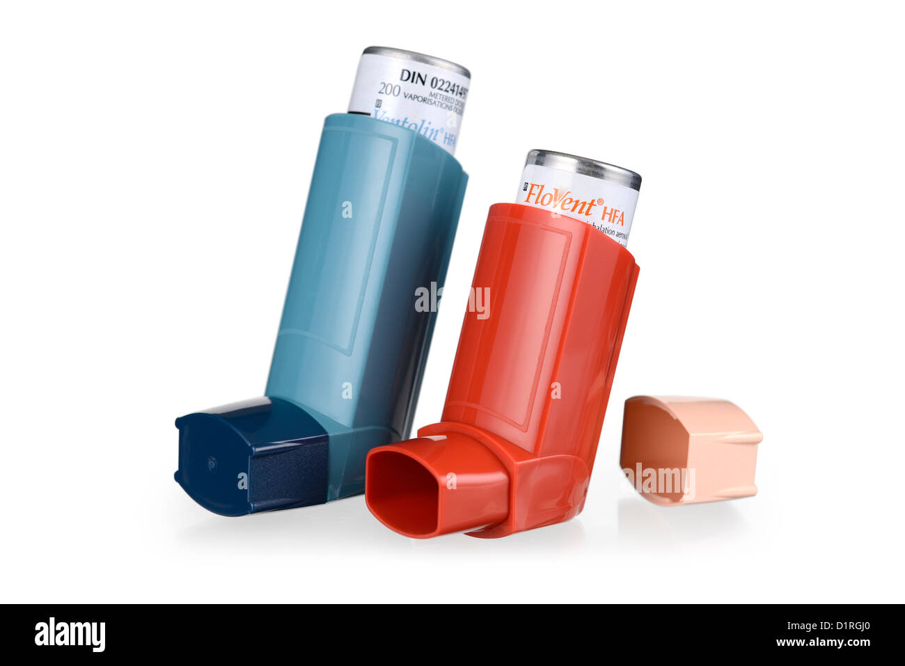 L'asthme inhalateur Inhalateur bronchodilatateur, bronchodilatateurs, pour  les allergies, le Ventolin, Flovent Salbutamol Photo Stock - Alamy