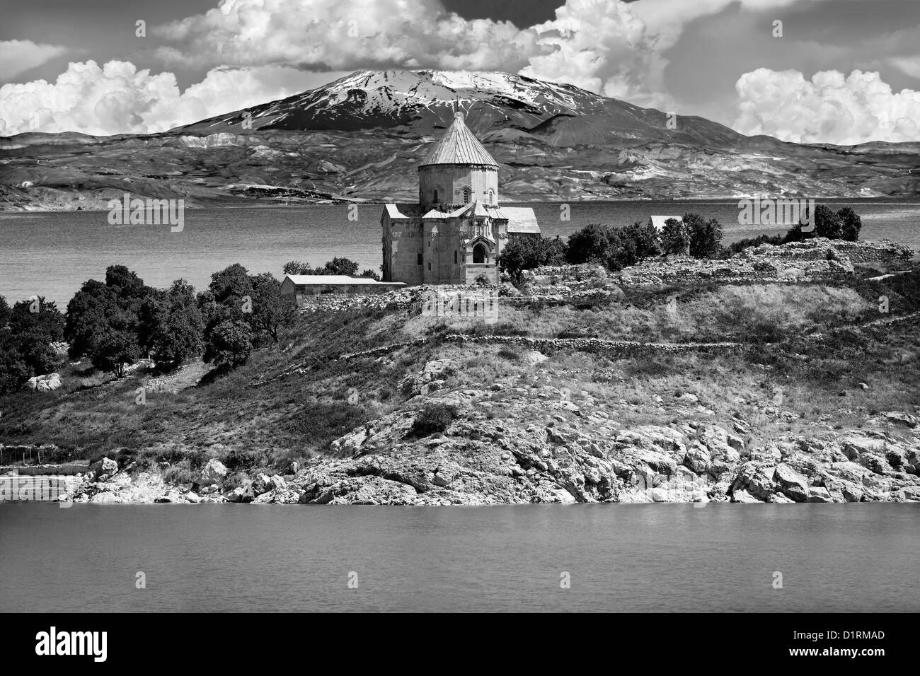 10e siècle cathédrale orthodoxe arménienne de la Sainte Croix sur l'île Akdamar, Lac de Van en Turquie 86 Banque D'Images