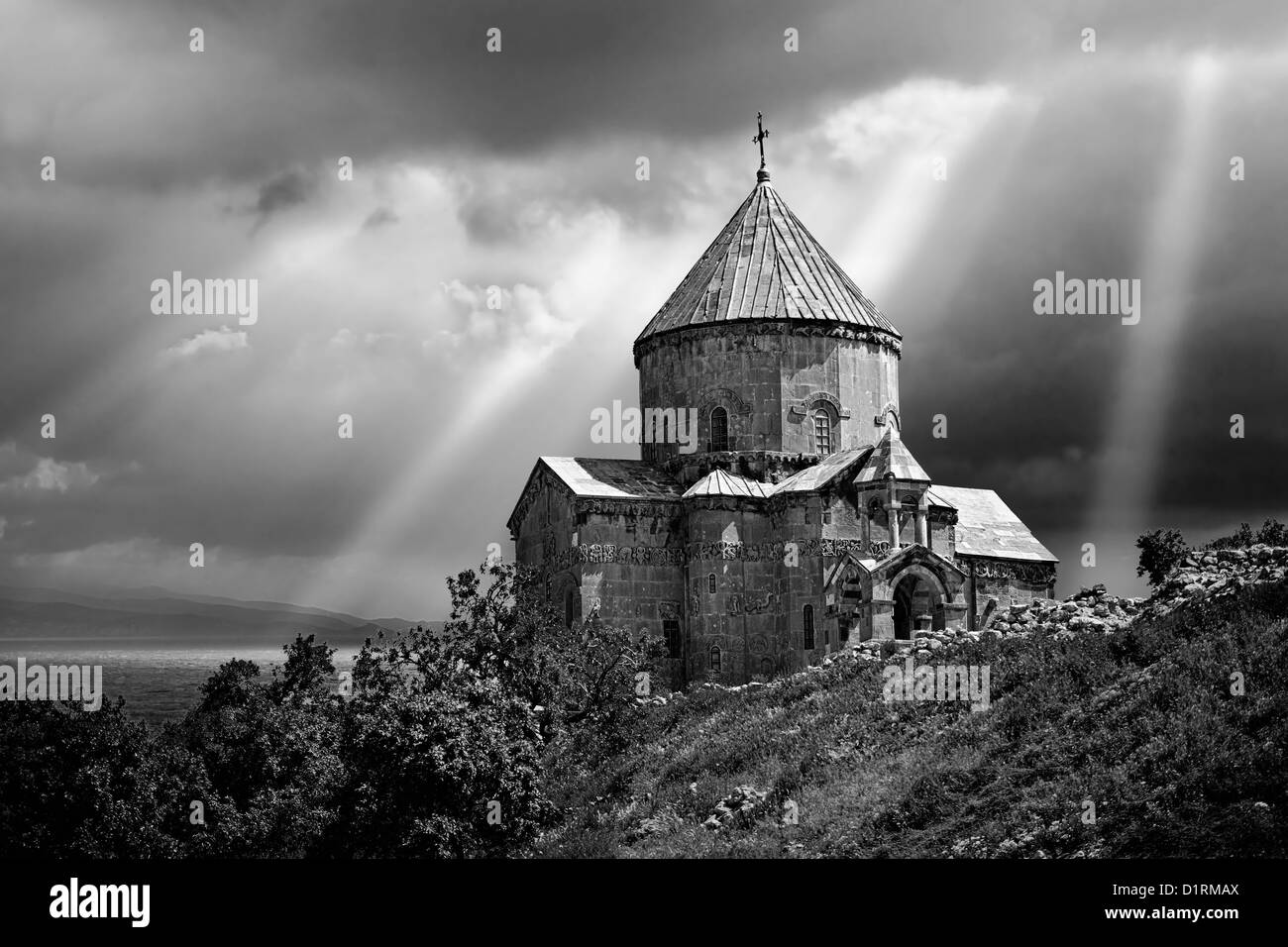 10e siècle cathédrale orthodoxe arménienne de la Sainte Croix sur l'île Akdamar, Lac de Van en Turquie 89 Banque D'Images